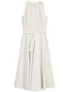 Aerovia Striped Belt Linen Sleeveless Midi Dress Sand - MAX MARA - BALAAN 2