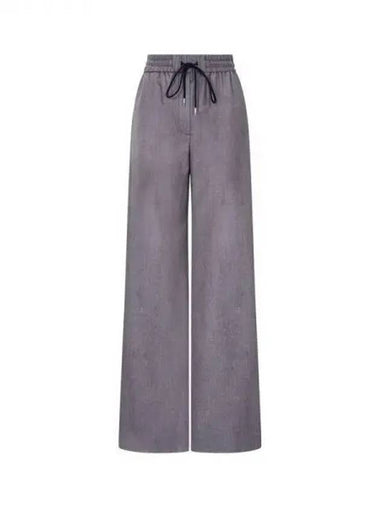 Women s Drawstring Wool Wide Pants Charcoal Gray 270358 - PAUL SMITH - BALAAN 1