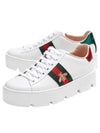 Ace Embroidered Bee Platform Low Top Sneakers White - GUCCI - BALAAN 2