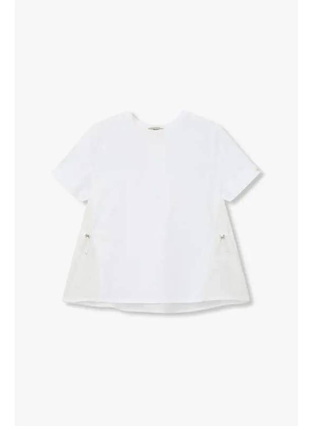 Women s Drawstring Mix T Shirt White - HERNO - BALAAN 1