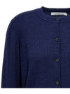 Chillax Fox Patch Crew Neck Wool Cardigan Navy Melange - MAISON KITSUNE - BALAAN 5