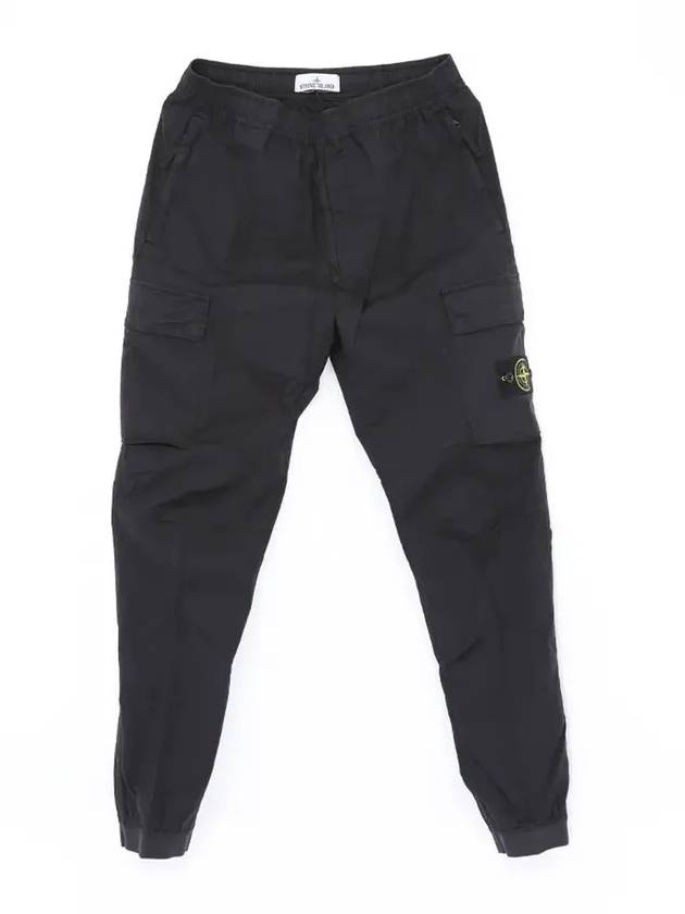 Stretch Cotton Tela Paracadute Cargo Straight Pants Navy Blue - STONE ISLAND - BALAAN 3