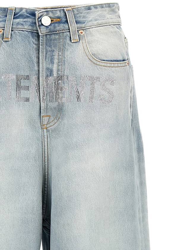 Vetements 'Crystal Logo Big Shape' Jeans - VETEMENTS - BALAAN 3