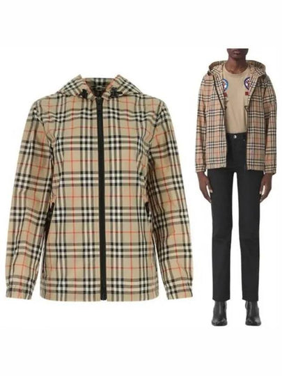 Check Hooded Jacket Archive Beige - BURBERRY - BALAAN 2