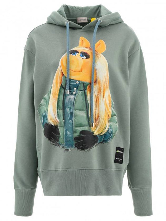 Women's Genius Motif Hoodie Light Green - MONCLER - BALAAN 1