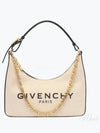 Moon Cut-out Chain Canvas Small Shoulder Bag Beige Black - GIVENCHY - BALAAN 2