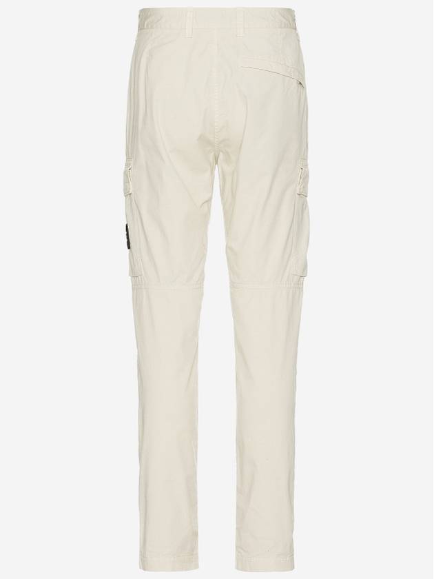 Stretch Cotton Gabardine Garment Dyed Cargo Straight Pants Stucco - STONE ISLAND - BALAAN 3