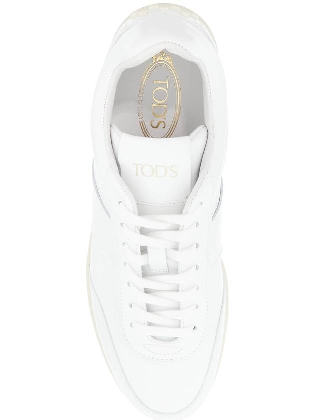 Men's Tabs Leather Low Top Sneakers White - TOD'S - BALAAN 3