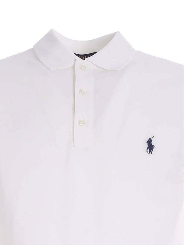 Men's Embroidery Navy Pony Short Sleeve Polo Shirt White - POLO RALPH LAUREN - BALAAN 3