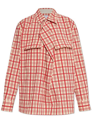 Bottega Veneta Top With Plaid Pattern, Women's, Red - BOTTEGA VENETA - BALAAN 1