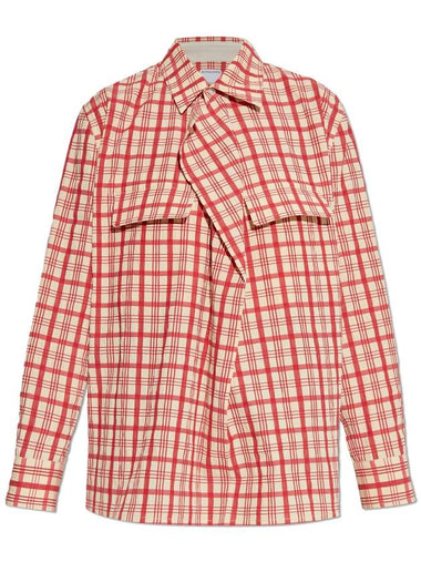 Bottega Veneta Top With Plaid Pattern, Women's, Red - BOTTEGA VENETA - BALAAN 1