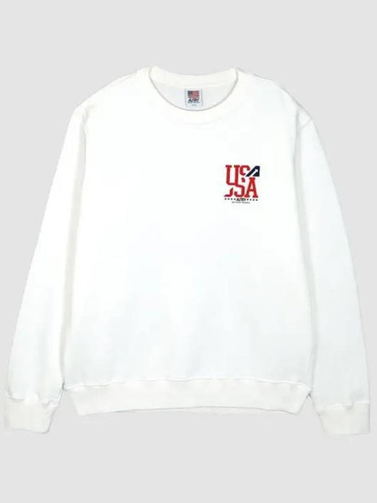 Iconic USA Logo Print Sweatshirt Ivory - AUTRY - BALAAN 2