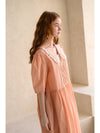 Caisienne puff sleeve pintuck frill dress_coral - CAHIERS - BALAAN 4