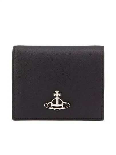 ORB Logo Saffiano Half Wallet Black - VIVIENNE WESTWOOD - BALAAN 2