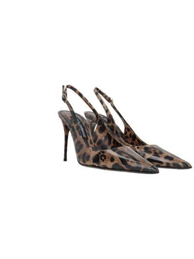 Leopard Print Polished Calfskin Slingback Heel Brown - DOLCE&GABBANA - BALAAN 5