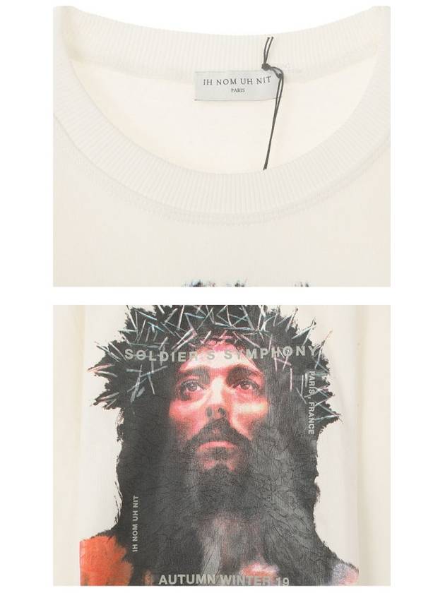 Jesus Print Crew Neck Sweatshirt White - IH NOM UH NIT - BALAAN 7