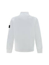 Logo Badge Half Zipper Cotton Fleece Knit Top White - STONE ISLAND - BALAAN 3