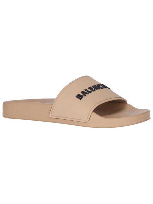 Logo Slides Slippers Beige - BALENCIAGA - BALAAN 3