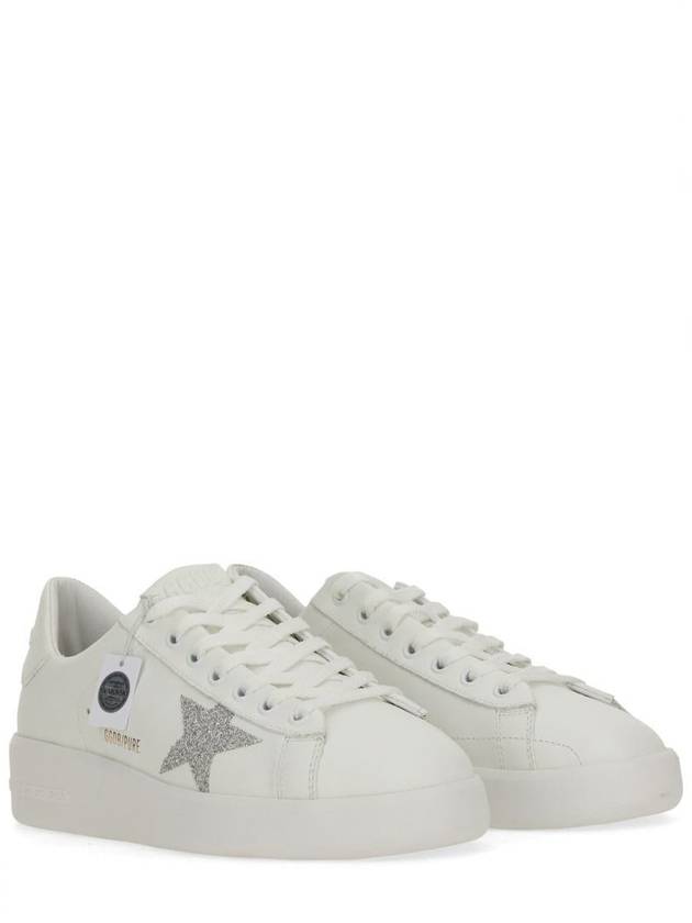 Pure Star Glitter Silver Low Top Sneakers White - GOLDEN GOOSE - BALAAN 6