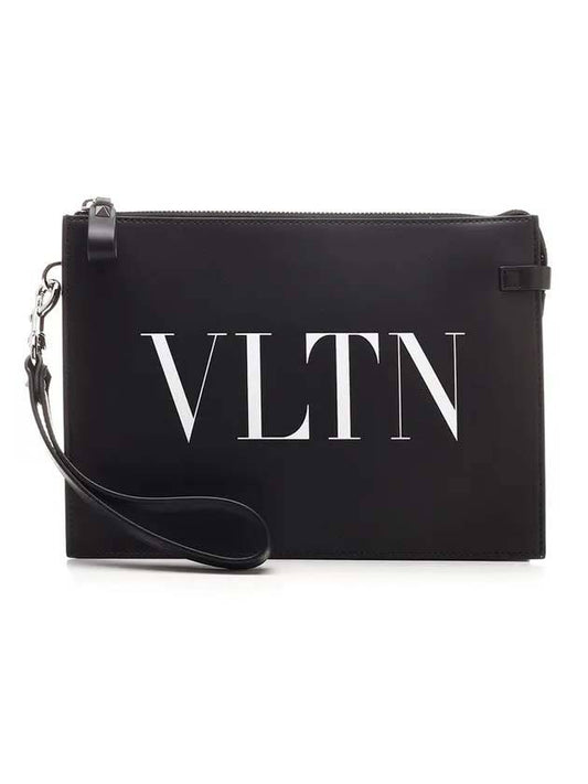 VLTN Logo Clutch Bag Black - VALENTINO - BALAAN 1