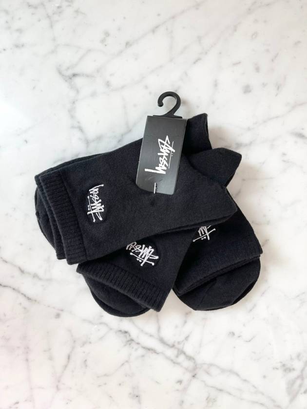 Graffiti Crew 3 Pack Socks Black - STUSSY - BALAAN 2