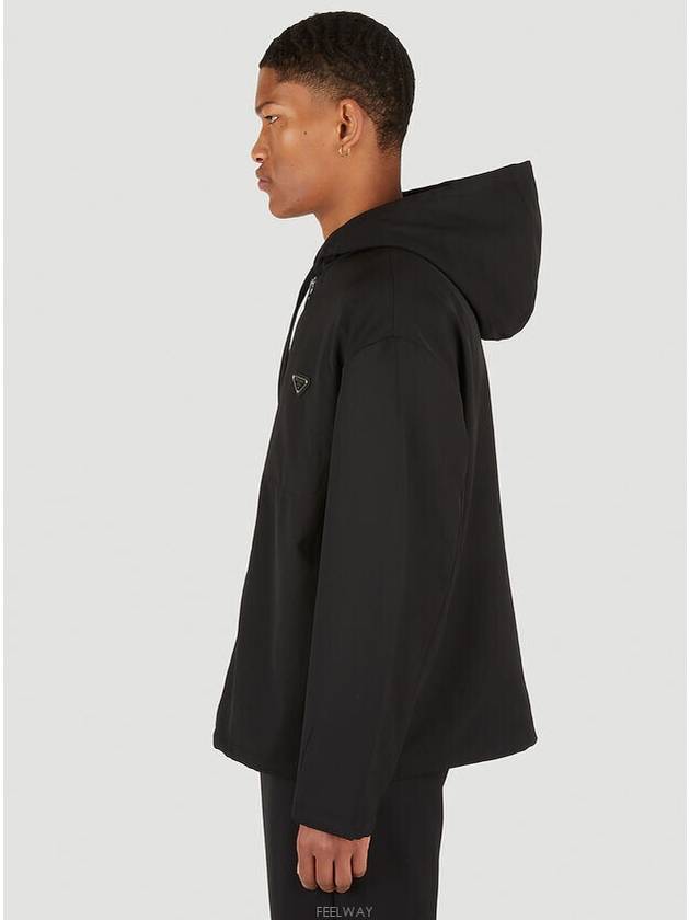 hooded wool blouson jacket black - PRADA - BALAAN 4