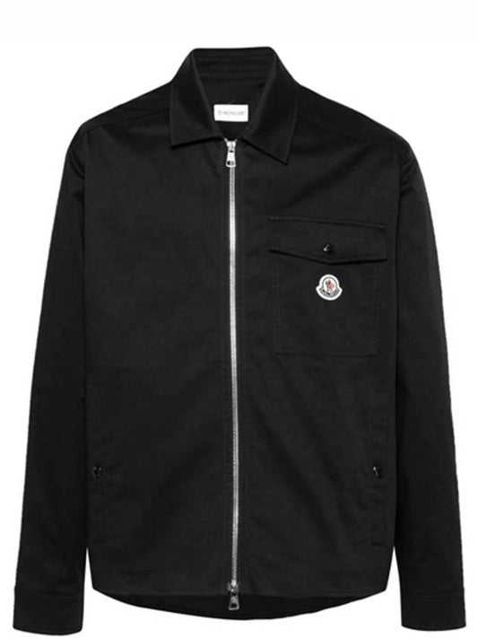 Gabardine Logo Pocket Zip Up Jacket Black - MONCLER - BALAAN 2