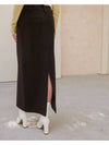 semi-low waist maxi wool skirt brown - UNMUTE - BALAAN 7