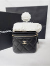 Gold CC Logo Classic Small Chain Cosmetic Case Grained Shiny Calfskin Mini Bag Black - CHANEL - BALAAN 2