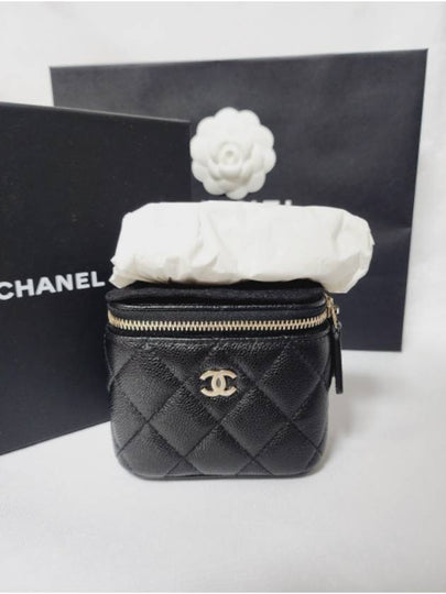 CC Logo Classic Vanity Small Cosmetic Case Mini Bag Black - CHANEL - BALAAN 2