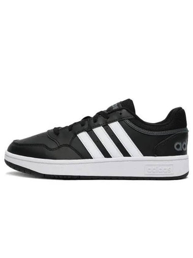 Hoops 3.0 Classic Vintage Low Top Sneakers Black - ADIDAS - BALAAN 1