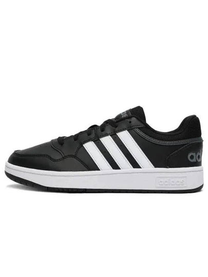 Hoops 3.0 Classic Vintage Low Top Sneakers Black - ADIDAS - BALAAN 2