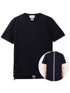 Men's Center Back Striped Short Sleeve T-Shirt Navy - THOM BROWNE - BALAAN 2