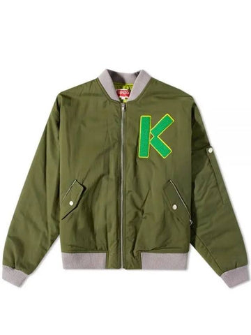 Bag Logo Bomber Jacket Dark Khaki FC65BL1279OC51 - KENZO - BALAAN 1