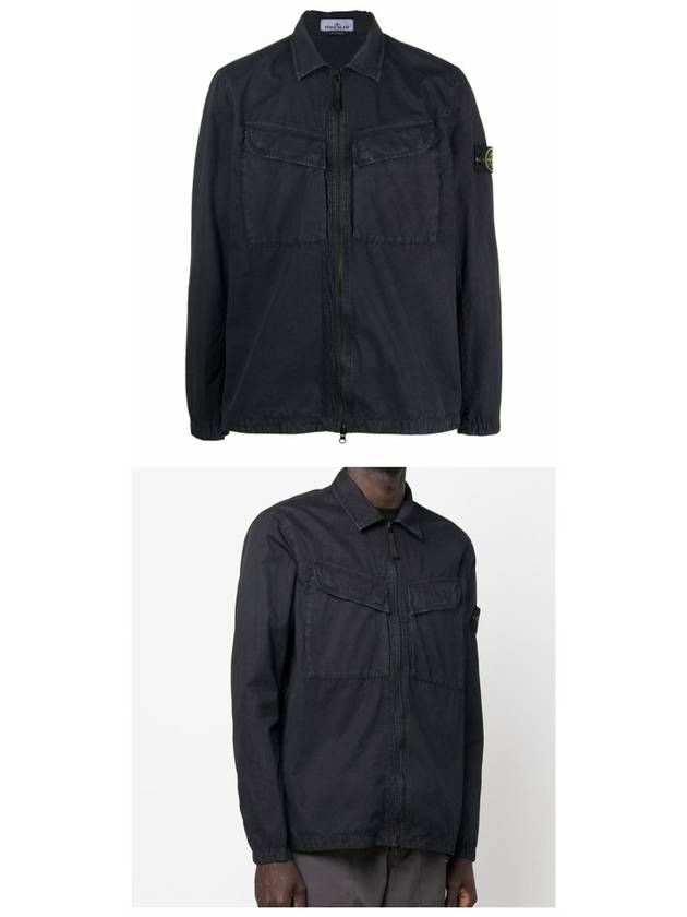 Wappen Patch Old Effect Zip-Up Jacket Navy - STONE ISLAND - BALAAN 5