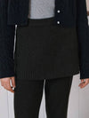 Skirt layered bootcut knit pants charcoal - LETTER FROM MOON - BALAAN 7