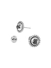 Swan Stud Pearl Rhodium Earrings Silver Grey - SWAROVSKI - BALAAN 5