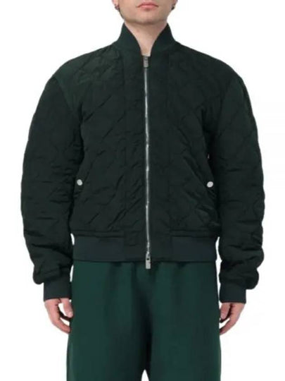 Quilted Zip-Up Bomber Jacket Green - BURBERRY - BALAAN 2