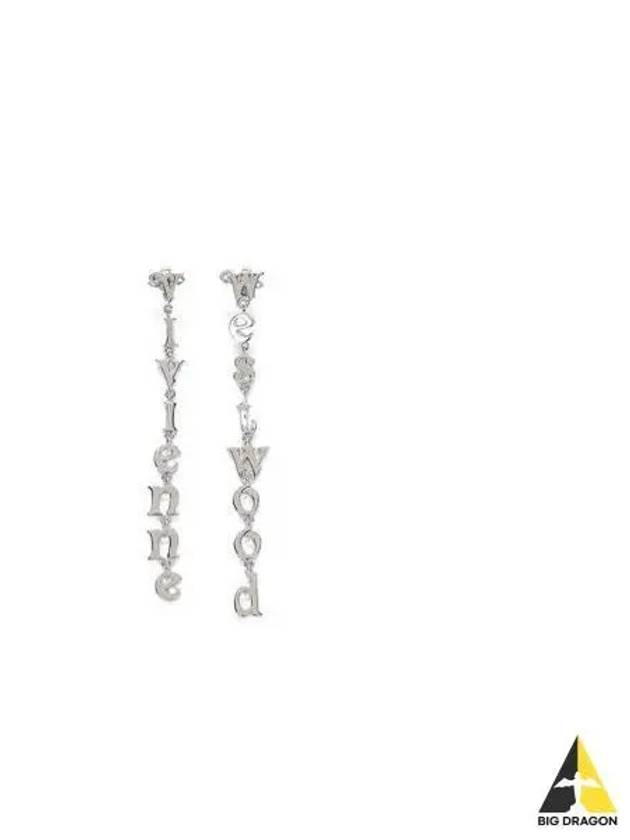 Women s Lettering Logo Drop Earrings Silver 6202015902 P019FJ - VIVIENNE WESTWOOD - BALAAN 1