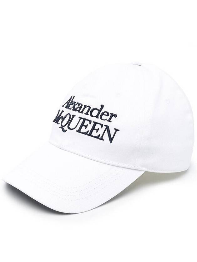 Signature Embroidered Logo Ball Cap White - ALEXANDER MCQUEEN - BALAAN 2