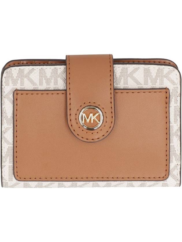 Canvas Half Wallet Brown - MICHAEL KORS - BALAAN 3