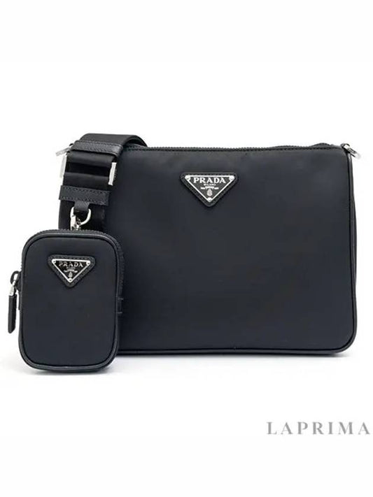 Re Nylon and Saffiano Leather Crossbody Bag Black - PRADA - BALAAN 2