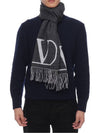 Men s V Logo Wool Cashmere Muffler 5Y2ER033 DMA ZJB 24F - VALENTINO - BALAAN 3