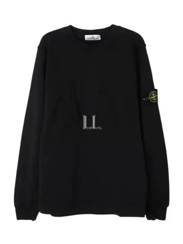 Cotton Fleece Crewneck Sweatshirt Black - STONE ISLAND - BALAAN 2