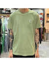 Pisato Effect Logo Patch Short Sleeve T-Shirt Green - STONE ISLAND - BALAAN 3