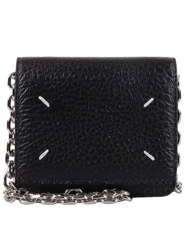 Embroidery Logo Chain Cald Wallet Black - MAISON MARGIELA - BALAAN 2