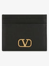 V Logo Signature Card Wallet Black - VALENTINO - BALAAN 3