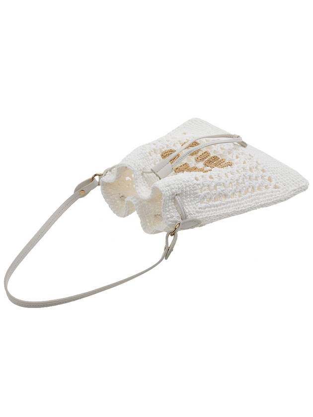 Woven Fabric Mini Bucket Bag White - MIU MIU - BALAAN 5