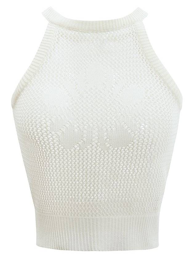 Runway Mugung Crochet Knit Halter Sleeveless Ivory - ULKIN - BALAAN 2