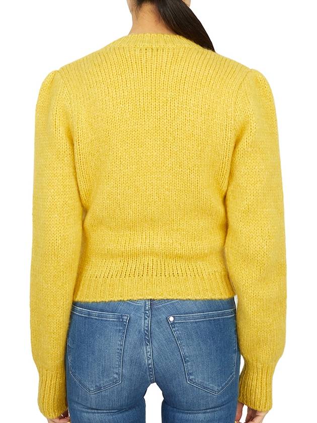 Embroidered Butterfly Pointel Alpaca Cardigan Yellow - ALESSANDRA RICH - BALAAN 5